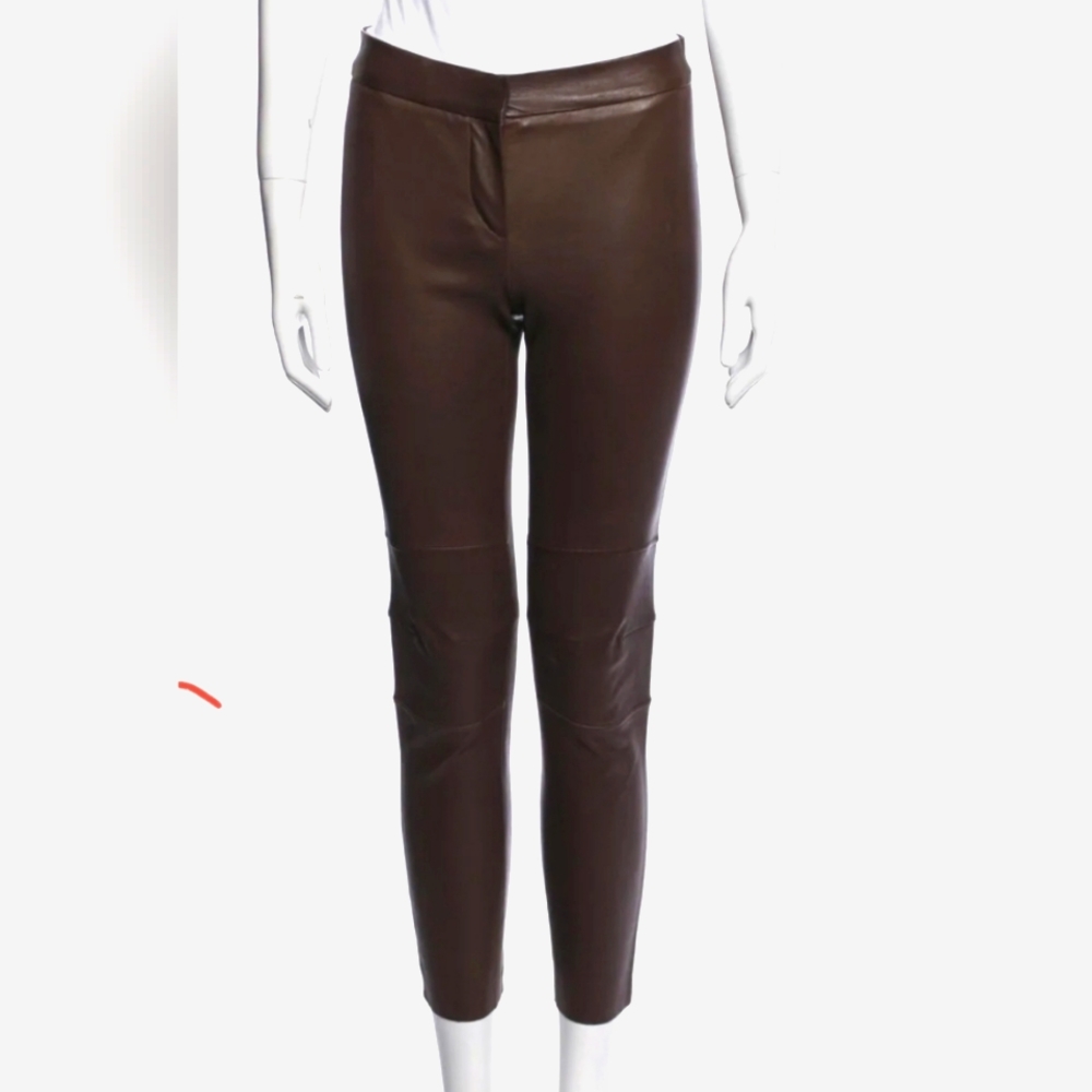 Brunello Cucinelli Leather Skinny Leg Pants